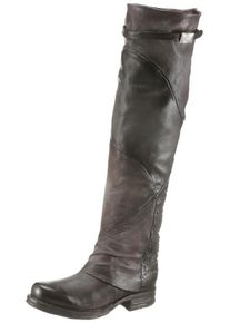 A.S.98, Damen Overkneestiefel, Dunkelgrau