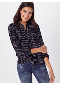 GAP, Damen Bluse 'V-LS EASY POPOVER', Schwarz / Weiß
