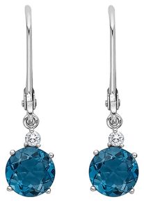 Christ, Damen Ohrhänger 'Topas 86775263', Himmelblau / Silber