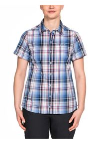 Jack Wolfskin, Damen Outdoorbluse »MARONI RIVER SHIRT WOMEN«, Nachtblau / Hellblau / Hellrot