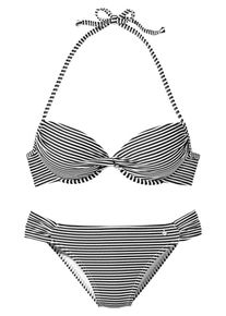 s.Oliver RED LABEL, Damen Push-up-Bikini, Schwarz / Weiß
