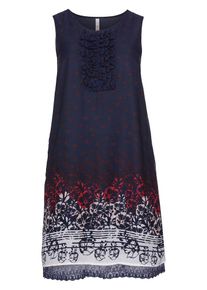 sheego Style, Damen Tr&auml;gerkleid, Marine / Weinrot / Karminrot / Wei&szlig;