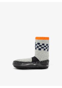 name it, Hausschuhe, Graumeliert / Dunkelorange / Schwarz