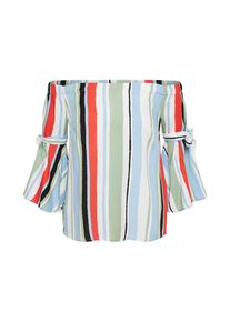 Vila, Damen Shirt 'VIESMERELDA TOP', Hellblau / Hellgrün / Rot / Weiß