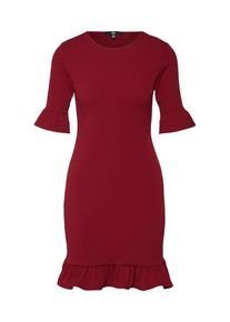 Missguided, Damen Kleid 'FRILL DETAIL SHORT SLEEVE MINI DRESS', Burgunder