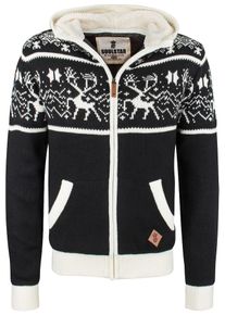 Soulstar, Herren Kapuzenstrickjacke, Creme / Schwarz