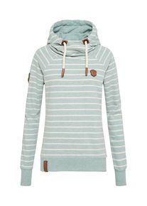 Naketano, Damen Sweatshirt 'Rap Magelan', Mint / Wei&szlig;