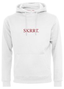 Mister Tee, Herren Hoody 'Skrrt', Rot / Wei&szlig;
