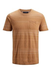 Jack & Jones JACK & JONES, Herren T-Shirt, Apricot / Wei&szlig;
