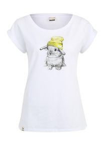 Iriedaily, Damen Shirt 'It Hasi', Gelb / Wei&szlig;