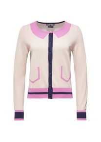 Tommy Hilfiger, Damen Strickjacke 'ENIKA TROMPE L'OEIL CARDI', Lila / Rosa