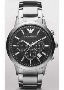 Emporio Armani, Herren Chronograph, Schwarz / Silber