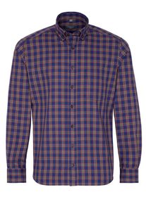 Eterna, Herren Hemd, Camel / Blau / Rot