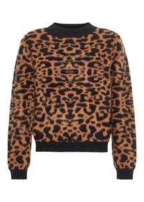 name it, M&auml;dchen Pullover, Cognac / Schwarz