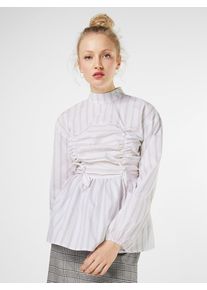 Lost Ink, Damen Bluse 'BANDEAU', Hellbraun / Offwhite