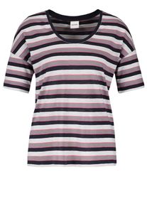 Taifun, Damen T-Shirt, Kobaltblau / Hellgrau / Flieder / Pink