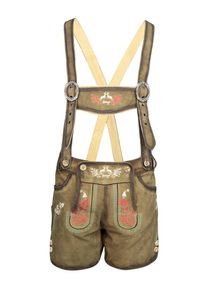 Maze, Damen Trachtenhose 'Pasing', Khaki / Oliv / Hellrot / Weiß