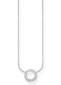 Thomas Sabo, Damen Kette mit Anhänger 'Kreis klein, KE1650-051-14-L45v', Silber / Weiß