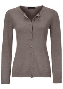 Heine, Damen Kaschmir Cardigan, Taupe