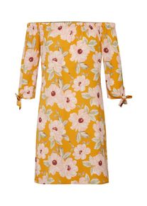 New Look, Damen Kleid, Dunkelgelb / Altrosa