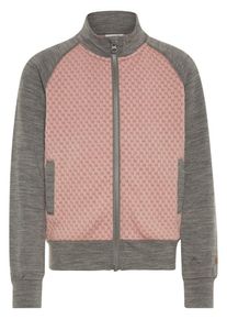 name it, M&auml;dchen Strickjacke, Graumeliert / Altrosa