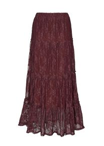 Heine, Damen Maxirock mit Spitze, Bordeaux
