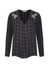 ABOUT YOU, Damen Bluse 'Aleyna', Grau / Schwarz