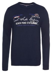 Rhode Island, Herren Pullover, Ultramarinblau / Wei&szlig;