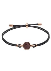 Fossil, Damen Armband 'Classics', Braun / Rosegold / Schwarz