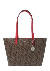 DKNY, Damen Tasche 'BRYANT- MD TOTE- LOGO', Braun / Rot