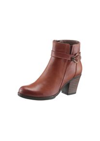 Andrea Conti, Damen Trachtenstiefelette mit Lederdecksohle, Cognac