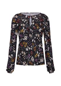 Only, Damen Shirts 'onlVIOLA L/S FLOWER TOP JRS', Schwarz