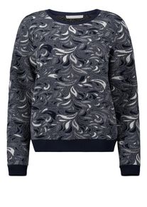 BETTY & CO Betty & Co, Damen Strickpullover, Taubenblau / Dunkelblau / Wei&szlig;