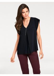 Heine, Damen Blusentop mit abnehmbarer Kette, Nachtblau