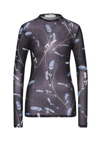 MOSS COPENHAGEN, Damen Shirt 'Fleur', Hellblau / Schwarz