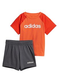 adidas Performance, T-Shirt + Shorts, Dunkelgrau / Orange / Wei&szlig;