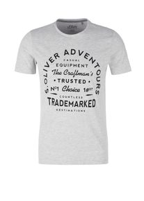 s.Oliver RED LABEL, Herren T-Shirt, Graumeliert / Schwarz