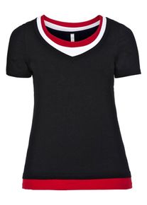 sheego Casual, Damen T-Shirt, Rot / Schwarz / Weiß