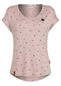 Naketano, Damen Shirt 'Immer auf brav', Rosé / Schwarz