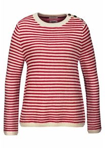 Tommy Jeans, Damen Streifenpullover, Beige / Rot