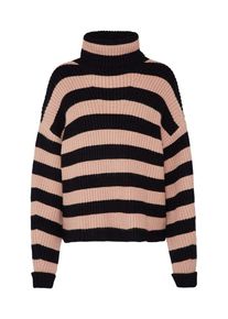 EDITED, Damen Pullover 'Sophia', Puder / Schwarz