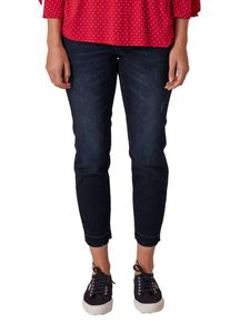 TRIANGLE, Damen Curvy Slim: 7/8-Stretchdenim, Blue Denim