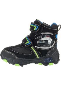 EB Kids, Winterstiefel 'Blinkies Flock', Himmelblau / Dunkelgrau / Neongr&uuml;n / Schwarz / Wei&szlig;
