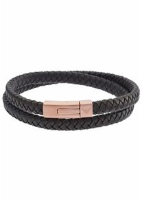 Emporio Armani, Herren Wickelarmband, Braun / Rosegold