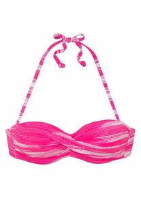 Sunseeker, Damen Bügel-Bandeau-Top 'Physical', Pink / Weiß