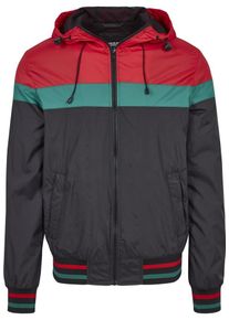 Urban Classics, Herren Übergangsjacke 'Windrunner', Jade / Rot / Schwarz