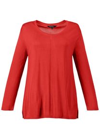 Ulla Popken, Damen Feinstrick Pullover, Orangerot