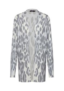 Zwillingsherz, Damen Cardigan 'Leo', Grau / Weiß