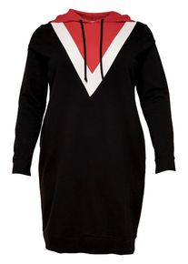 Only Carmakoma, Damen Kleid 'Curvy', Rot / Schwarz / Weiß