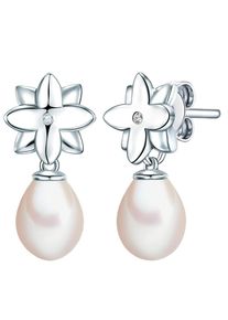 Valero Pearls, Damen Perlen-Ohrstecker mit S&uuml;&szlig;wasser-Zuchtperlen, Silber
